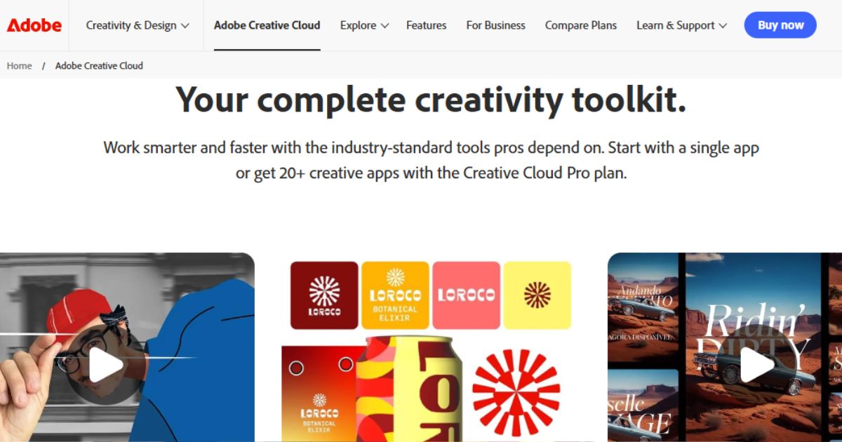 Adobe Co-Founder John Warnock Net Worth, Entrepreneur Journey & Success 3 The Adobe Creative Cloud page, showcasing "Your complete creativity toolkit" with various creative app icons.
